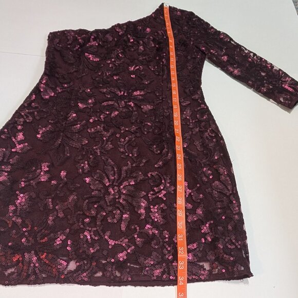 H&M One Shoulder Purple Sequins Dress, Size 12 - Picture 15 of 15